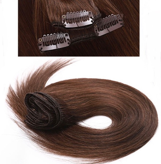 Clip In Dark Brown Brazilian Human Hair Extensions In 18 Inches dans Autre  à Ville de Montréal - Image 2