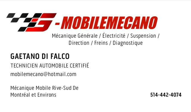 Mécanicien mobile  in Repairs & Maintenance in Longueuil / South Shore