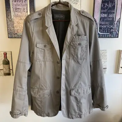 Size S/M, RW&CO Men’s Grey 100% cotton Blazer/Jacket with lining, View more