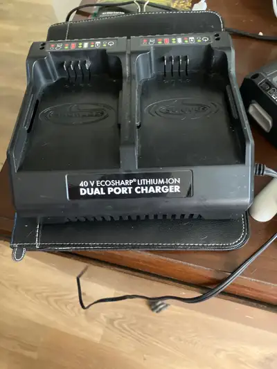 Snow Joe Charger with two lithium-Ion batteries for Snowblower, View more