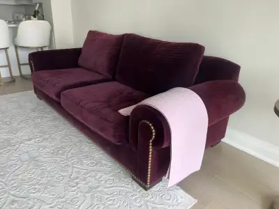 Sofa vintage, velvet burgundy , View more