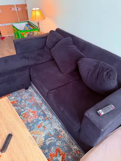 Sectional Sofa with Chaise -black, View more