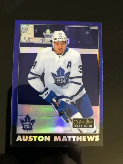 Auston Matthews Rare serial numbered OPC platinum hockey card, View more