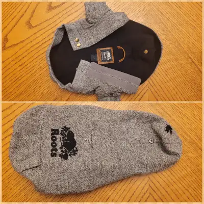 Roots x Canada Pooch Kanga sweater for small dog., View more
