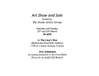 Inside Artists Group Show and Sale
