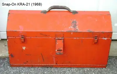 SnapOn Vintage 1960s KRA-21 Hip Roof Toolbox with Tote Tray, View more