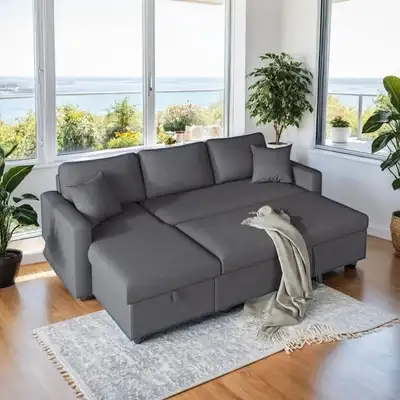 Convertible Sleeper Sectional Sofa Bed With Storage High Quality, View more