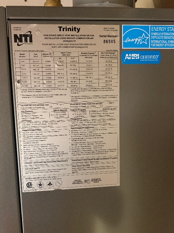 Nti TFT series Condensing Boiler Heaters, Humidifiers & Dehumidifiers