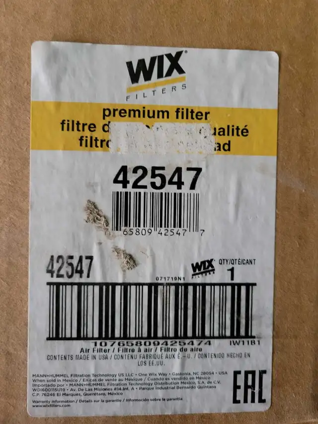 Wix 42547 Filter480461431904020480