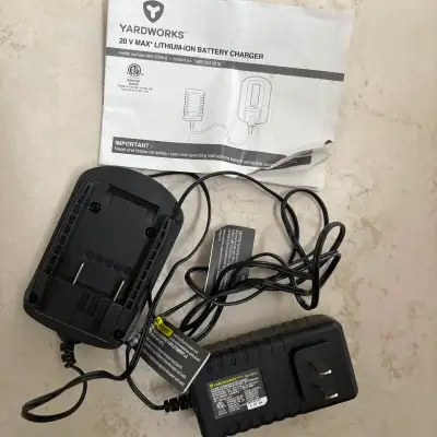 Yardworks 20V lithium tool battery power charger adapter, View more