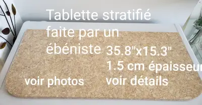 Tablette stratifié immitation marbre  35.8"x 15.3" comme neuve, View more