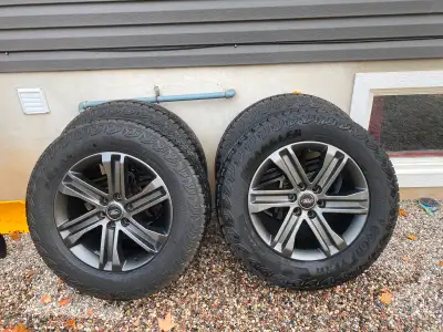 * Purchased Sept 2025, lightly used, mounted on a Ford F-150 Lariat * Black alloy rims 4 years old,...