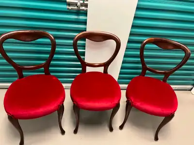 Mahogany Chairs with Velvet cushions, View more
