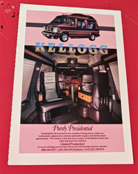 RETRO 1986 KELLOG GMC CUSTOM VAN AD / AFFICHE VINTAGE