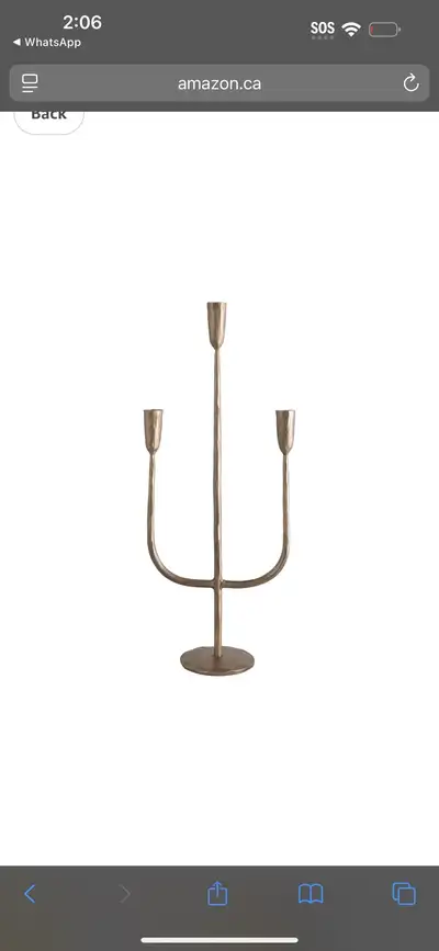 Hand forged Metal Candelabra Antique Brass, View more