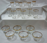 ENSEMBLE 18 VERRES  BOISSON VINTAGE CORDIAL LOT of  18 GLASSES