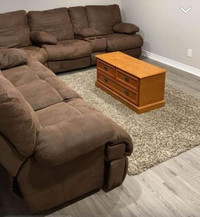 *Free Delivery Available* Large brown Recliner sectional
