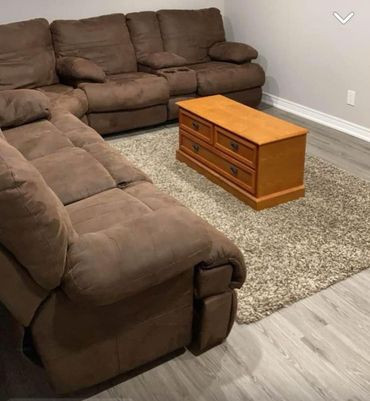 *Free Delivery Available* Large brown Recliner sectional in Couches & Futons in Brantford