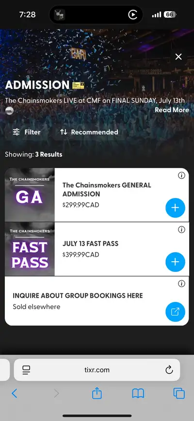 Chainsmokers Ticket, View more