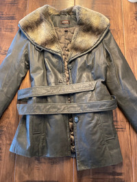 EUC Danier Leather Dress Coat