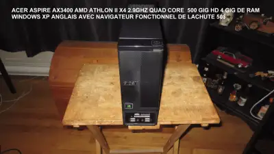 ACER ASPIRE AX3400 AMD ATHLON II X4 2.9GHZ QUAD CORE  500 GIG HD, View more