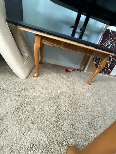 wood coffee table and end tables, View more