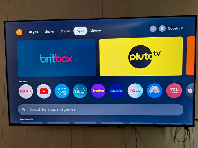 TCL 55" Television 4K UHD QLED in TVs in Winnipeg