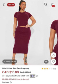Nala Ribbed Skirt Set-Burgundy