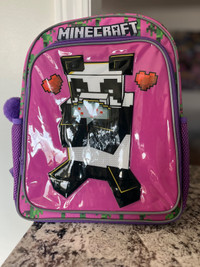 Girls Minecraft Panda Pink Backpack