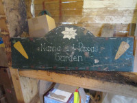 Nanna and Pappa's garden sign
