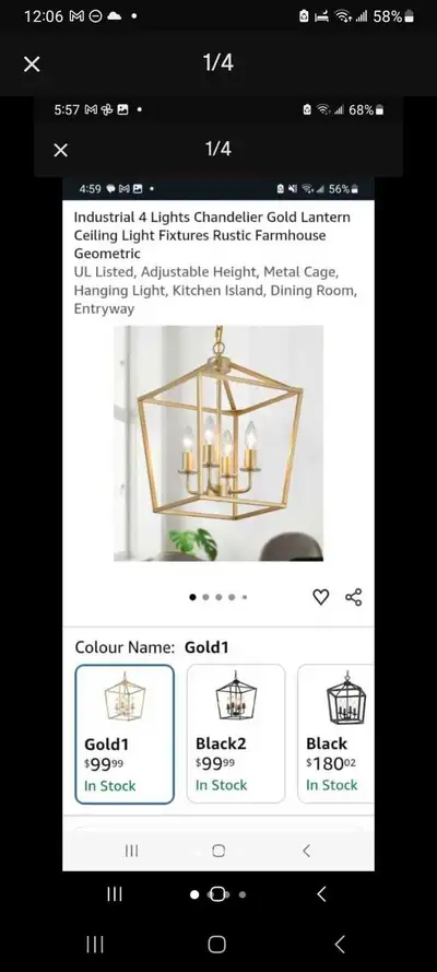 Chandelier Gold, View more