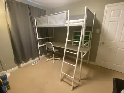 IKEA Vitval Loft Bed with desk and ÖRFJÄLL chair, View more