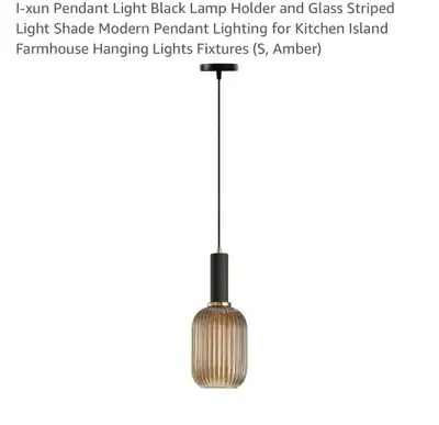 Pendant Light Back Lamp Holder & Glass Striped Light Shade Mode, View more