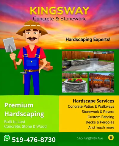 Kingsway Concrete & Stonework has you covered! From beautiful concrete patios and walkways to expert...