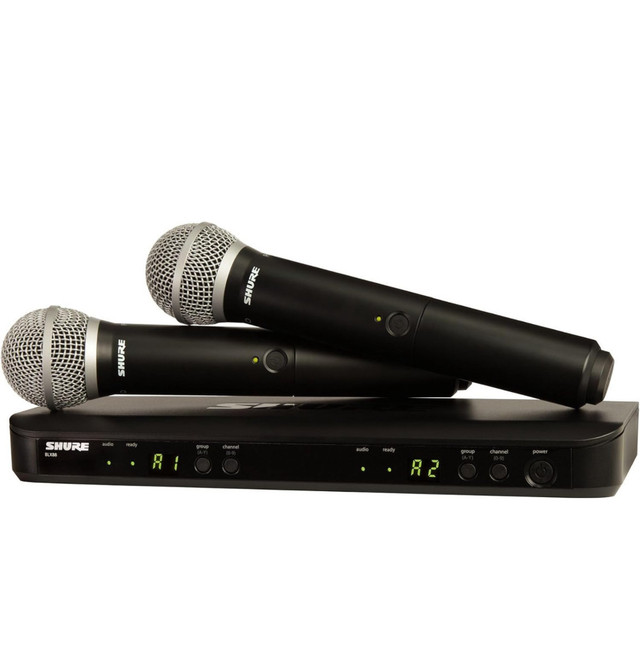 Shure BLX288 + 2 PG58 wireless hand held mic combo system in General Electronics in Mississauga / Peel Region