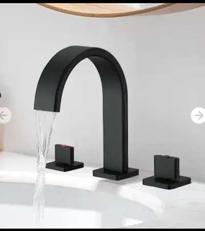 BESy Matte Black Bathroom Faucet 3 Hole, Two Handle 8 Inch , View more