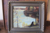 Old River Scene Painting