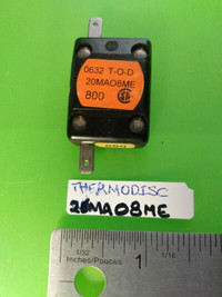 Thermodisc 20MAO8ME MOTOR PROTECTOR SNAP ACTION 3/16X15° END ENT