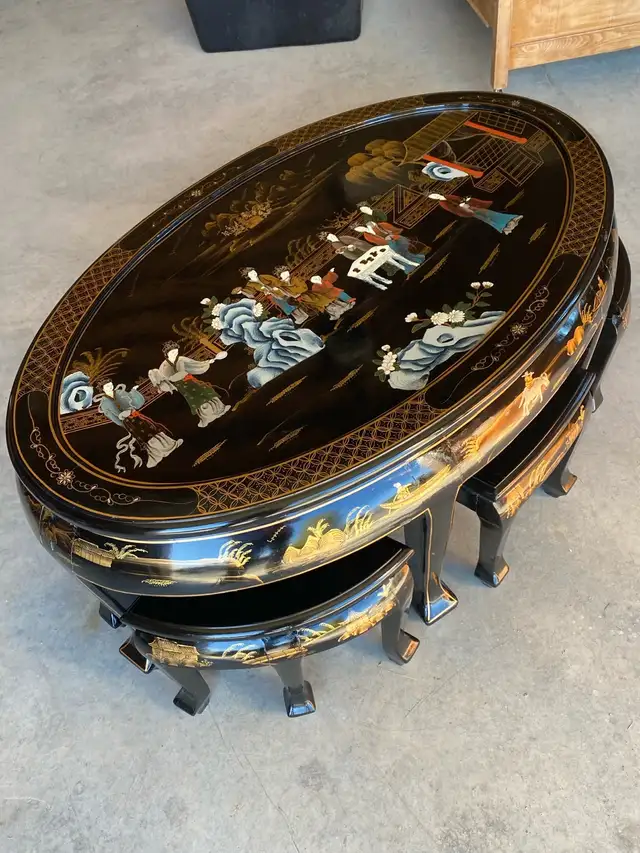 Antique coffee table with benches in oriental style63006660417793122