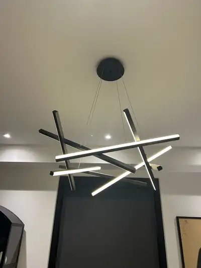 Modern linear LED rod chandelier , View more