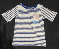 NEW!!! Girls Carter's 5T Striped Blue & White T Shirt