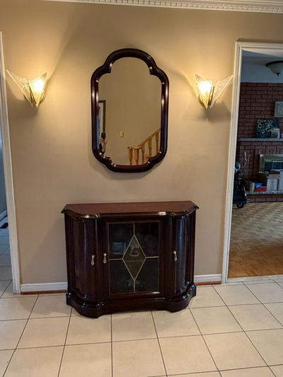 Elegant Entryway Display Cabinet with Matching Mirror, View more