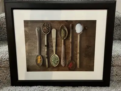Elevate your kitchen decor with this framed print from Ikea's TAVASTBY series, showcasing a rustic a...