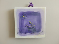 Original painting of cow and calf, whimsical