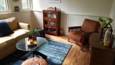 This cozy, unfurnished, centrally located, clean two-bedroom apartment features living room, a nice...