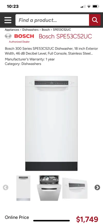 Bosch Dishwasher Brand New, View more