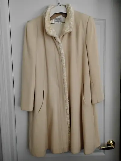 CREAM KNEE LENGTH JACKET, View more