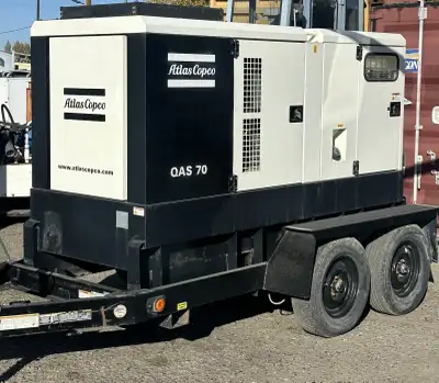 2015 Atlas Copco QUA70 75 KVA diesel towable generator John Deere 4045 TIER 3 powered Stamford Gener...