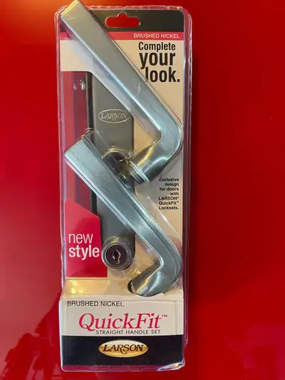 LARSON NICKEL STORM DOOR HANDLE SET(New), View more