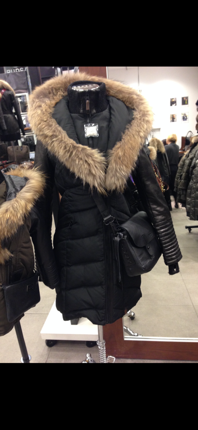 Rudsak puffer coat with leather sleeves, View more
